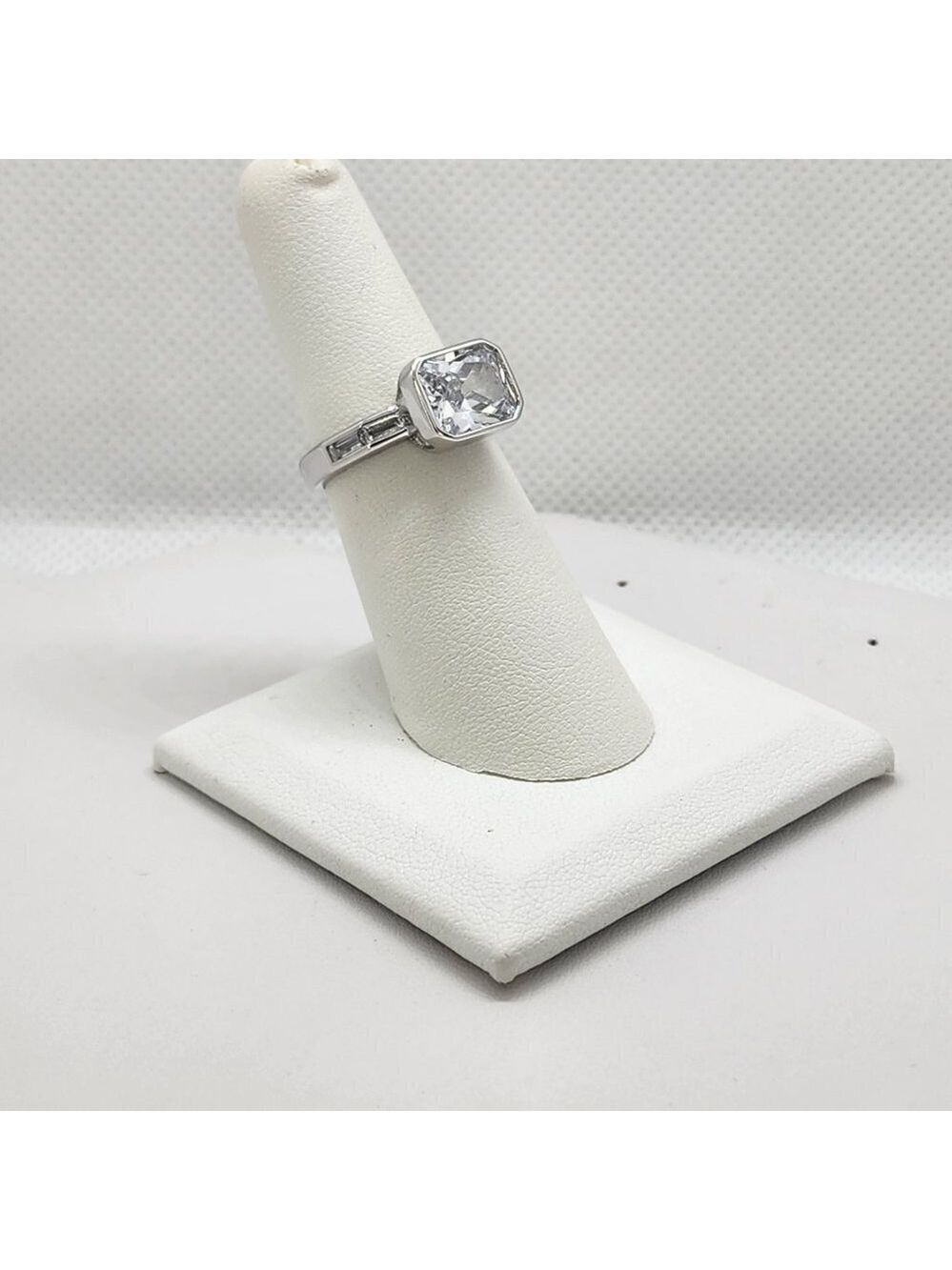 Brand New Sterling Silver 925 Rectangle Gemstone Ring